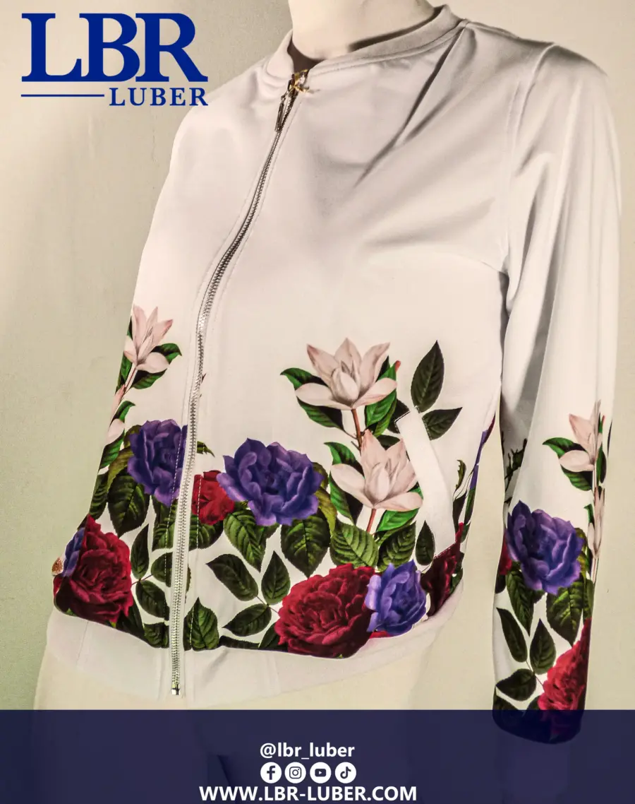 chaqueta estampado color blanco luber para dama