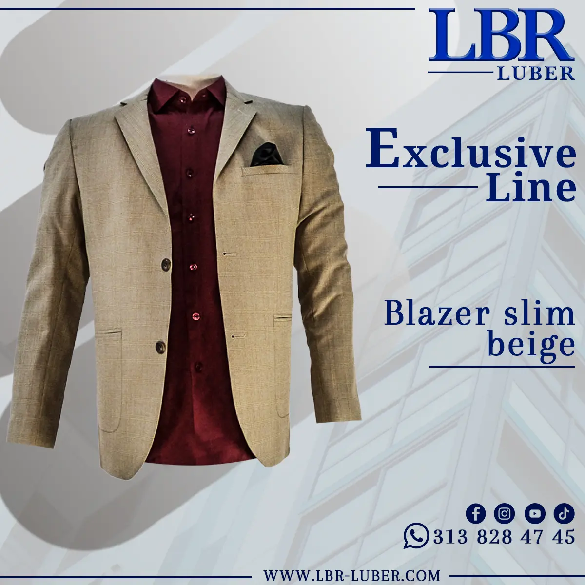 Blazer color beige hombre